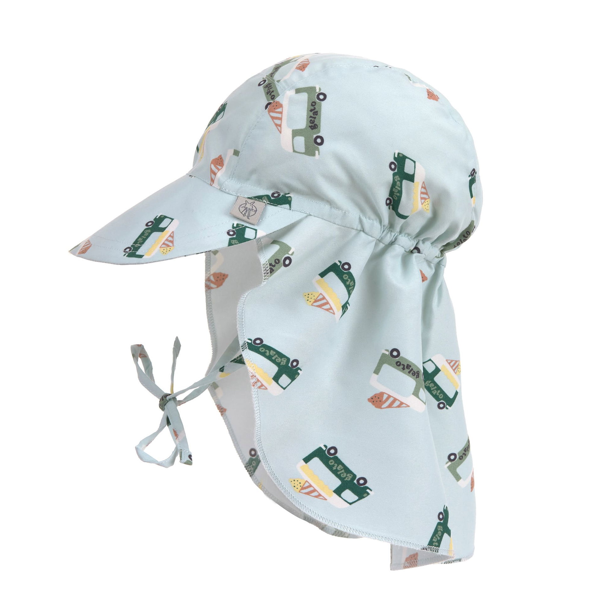 Bild 1 PreOrder 2026 - Sun Protection Flap Hat Ice Cream Truck  illusion blue, Bekleidung, Hut, Sonnenhut, Motorhaube, Hut, Kappe, Sommer, Vehikelmuster, Schirmmütze