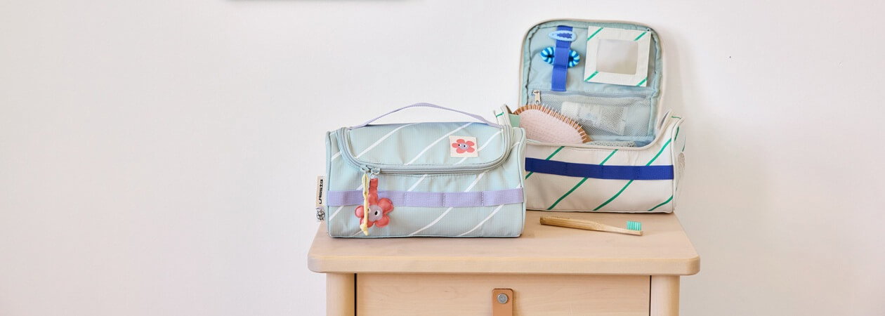 Toilettasche, Kosmetiktasche, Make-up Organizer, Reißverschlussbeutel, Pastellblau