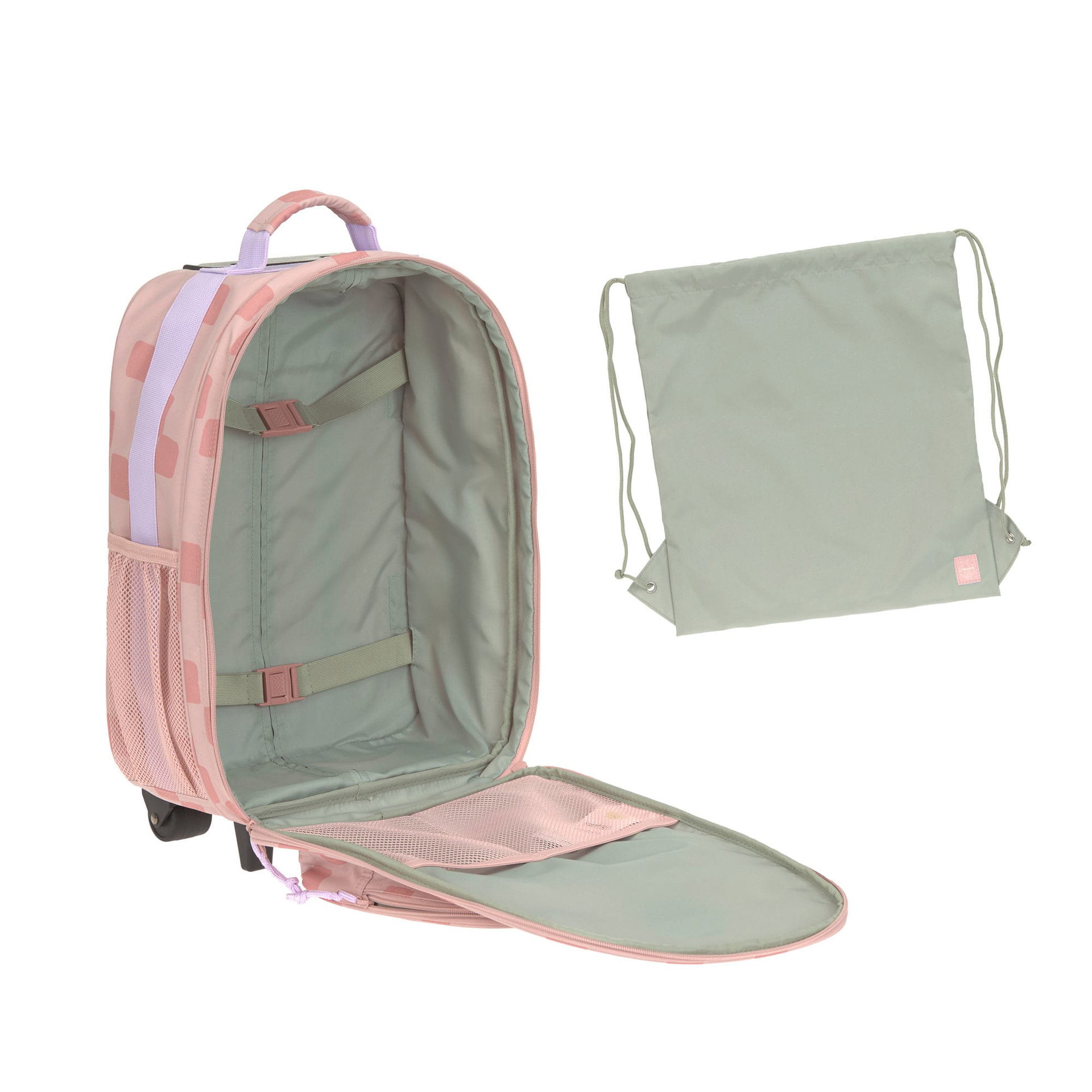 Bild 2 Kinderkoffer - Trolley Pattern Party, Rosa, Tasche