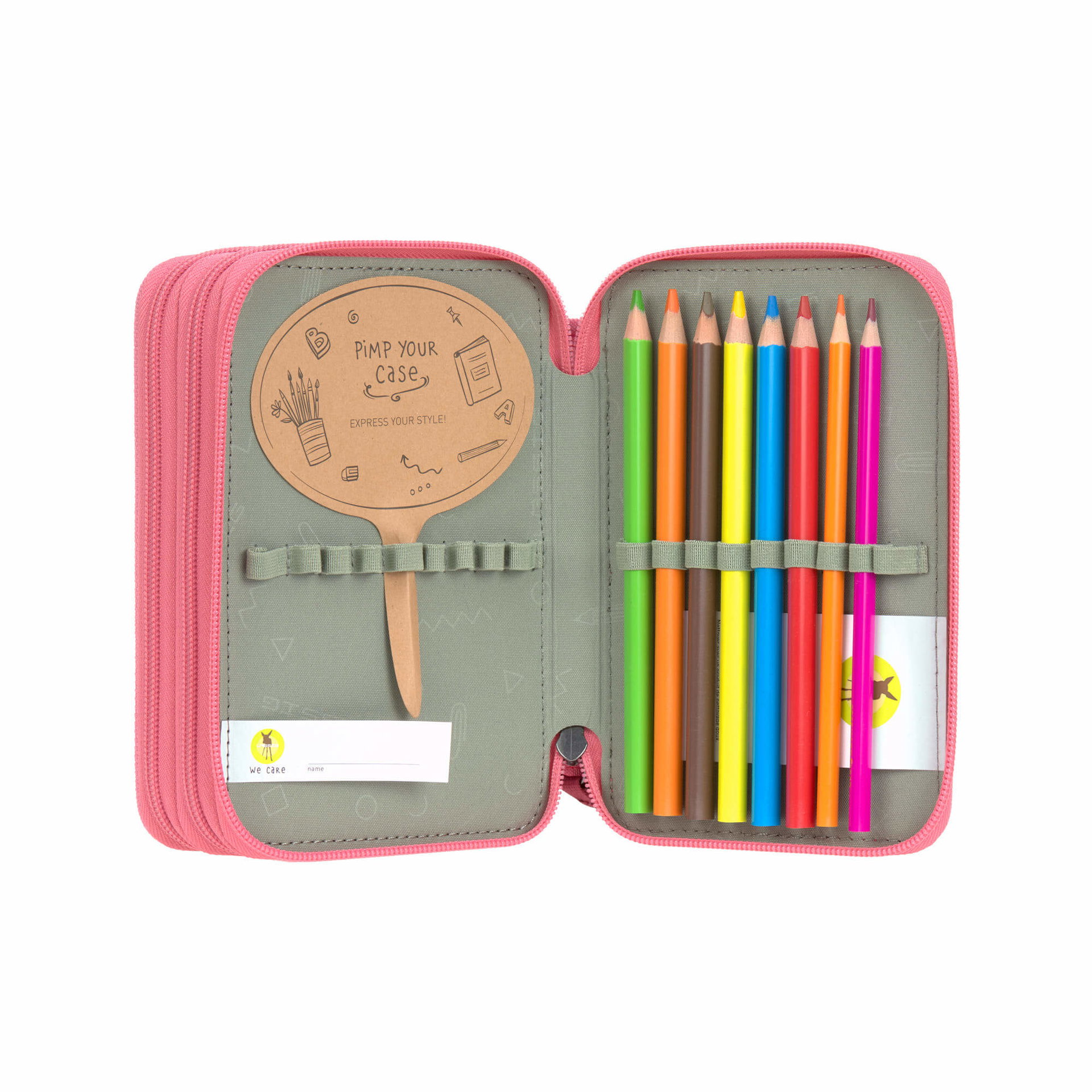 Schulset Pencil Case, Buntstifte, Zettelhalter, Schreibhilfen, Kreativset