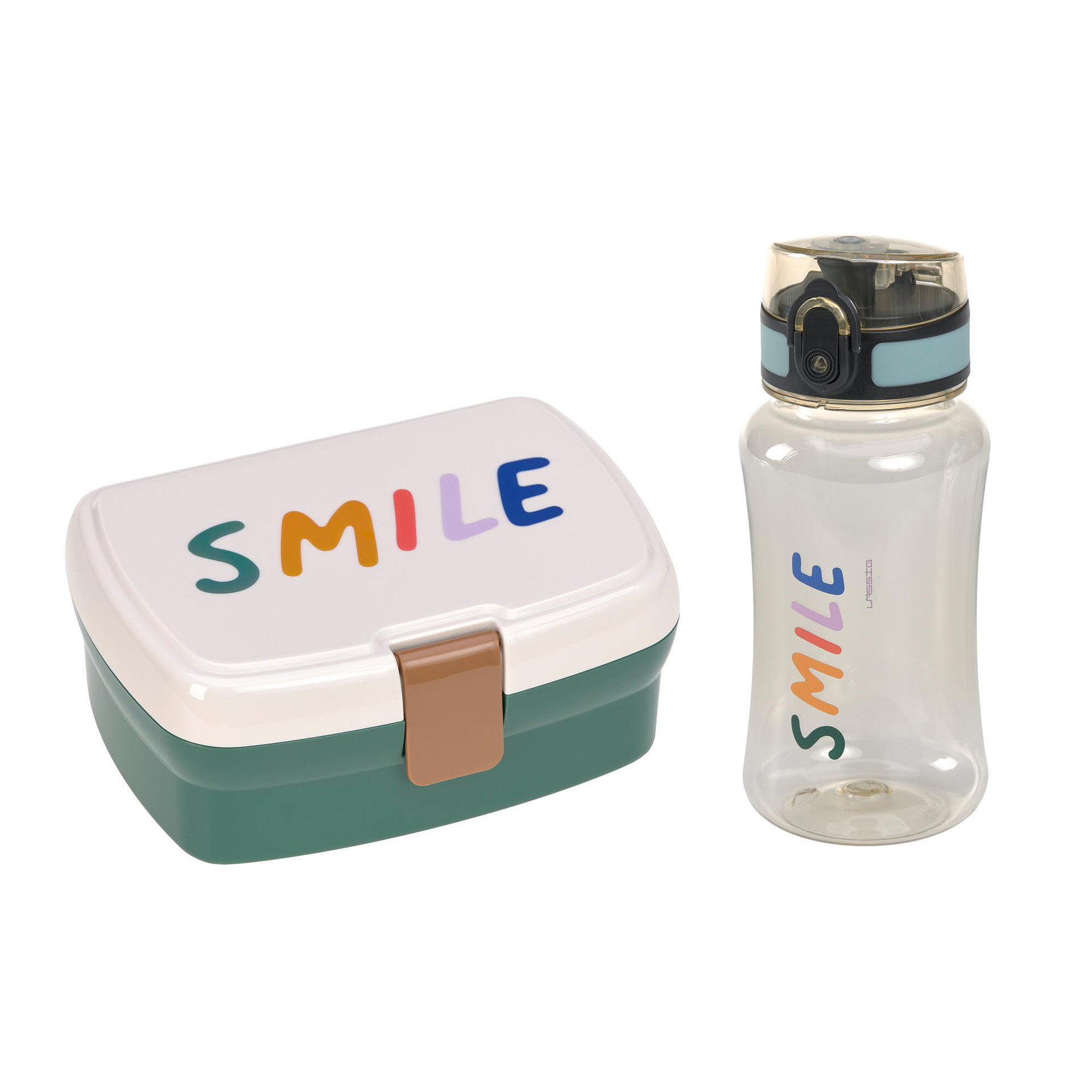 Kit boite gouter et gourde inox enfant Lassig . sans bpa Kit boite gouter et gourde inox enfant Lassig . sans bpa