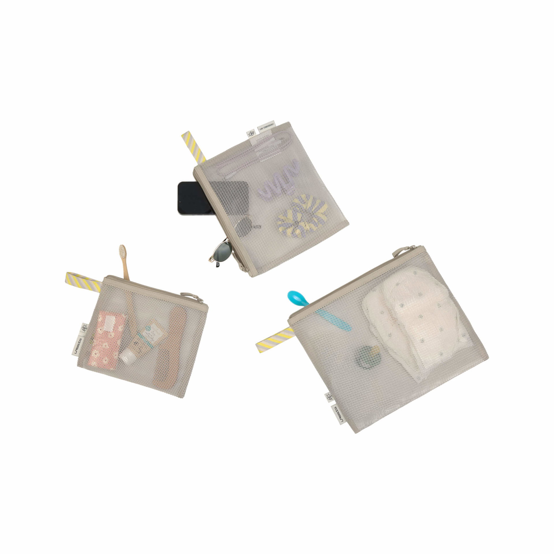 Mesh Bags Set 3 pcs, beige