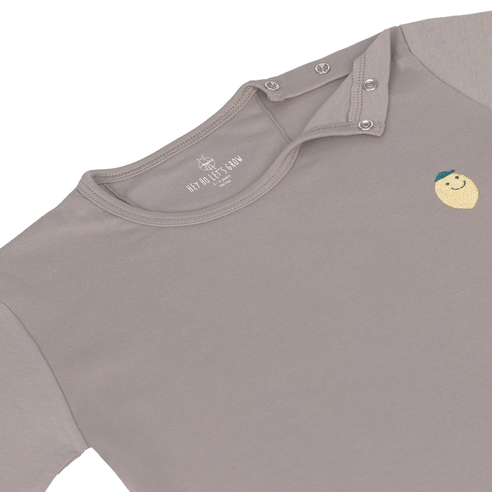 Bild 2 Kinder Pyjama lang - Bio Baumwolle, Zitrone Taupe, T-shirt, Langarm, Ärmel, Hemd, Unterhemd