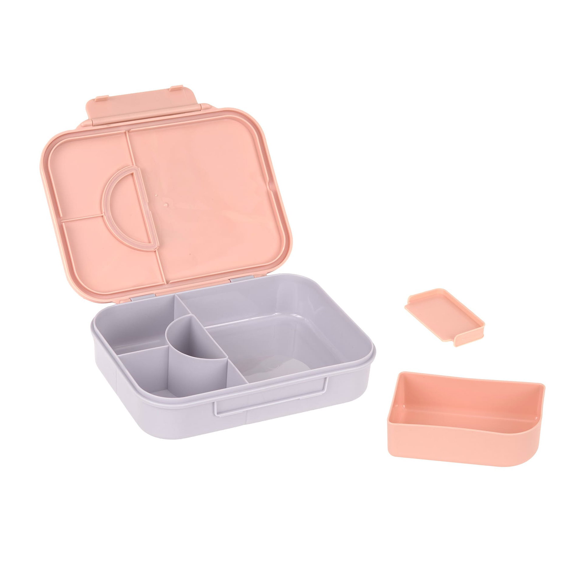 Lunchbox, Tiered container, Pink lid, Compartments, Snack box