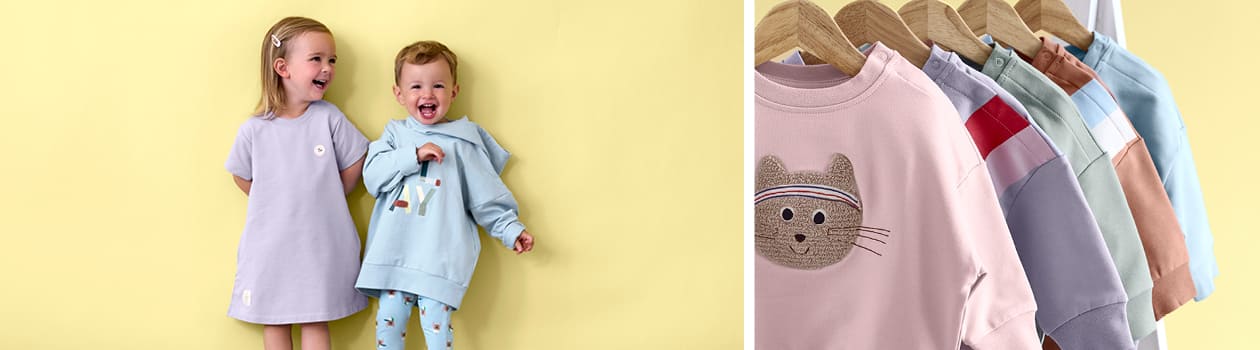 Kinderkleidung, Mädchenkleid, Hoodie, Sweatshirt, Katze Aufdruck