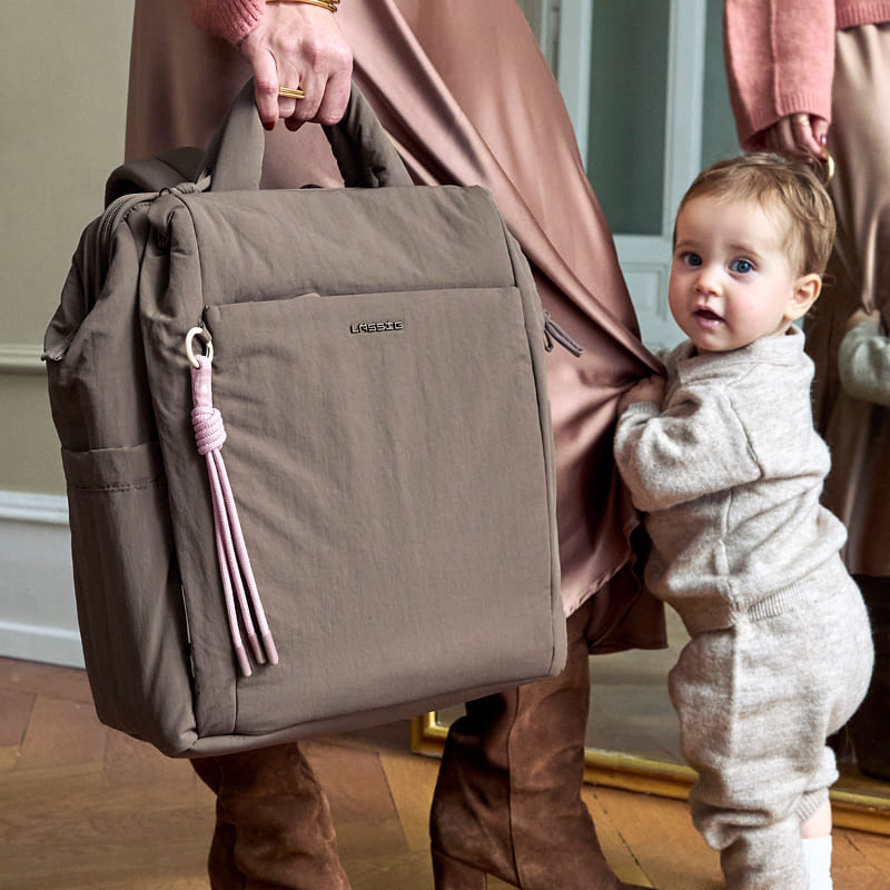 Rucksack, Nylon, Beige, Tragesystem, Tagekorb