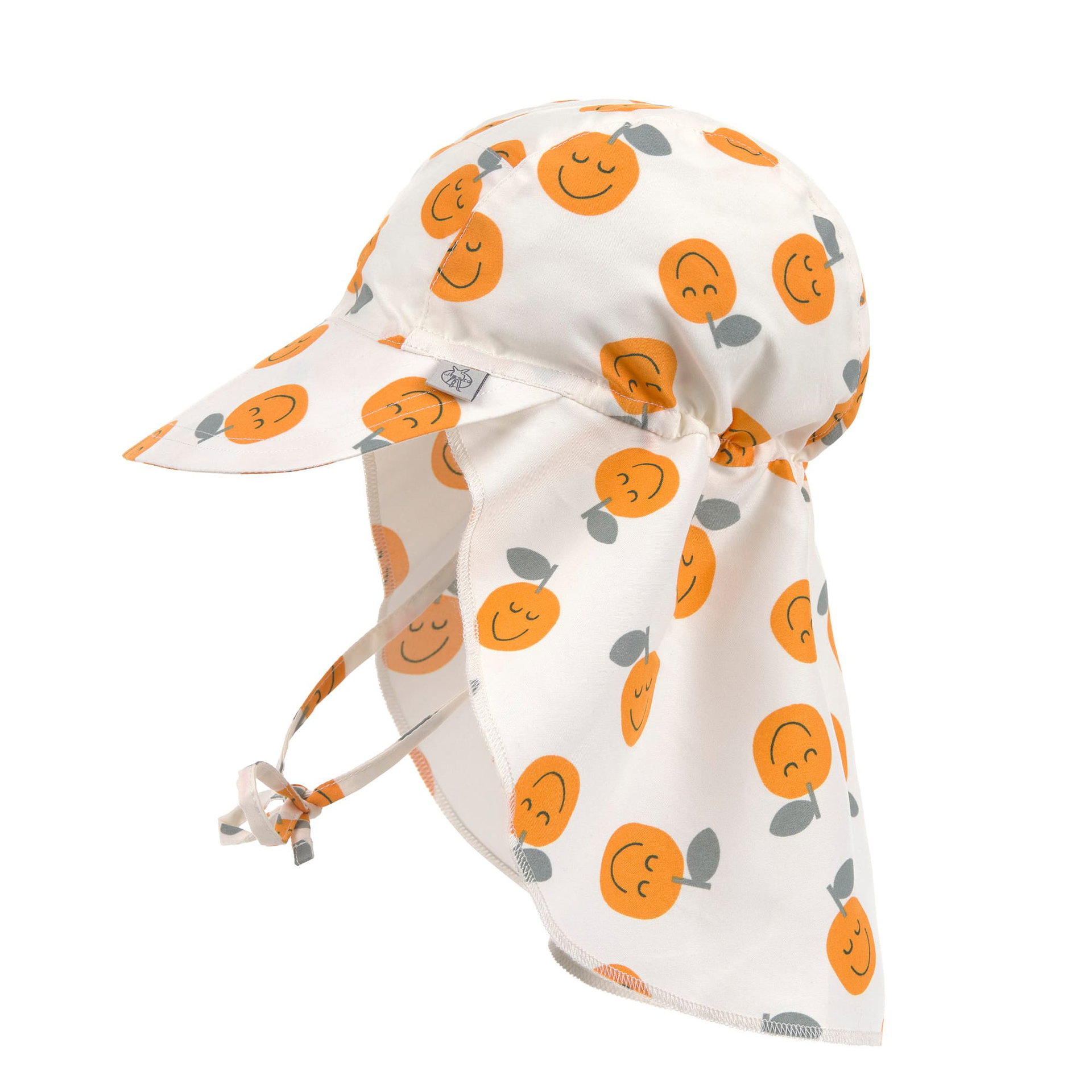 Bild 1 PreOrder 2026 -  Sun Protection Flap Hat Orange sea salt, Bekleidung, Hut, Sonnenhut, Motorhaube, Kappe, Sonnenhut, Orangenmuster, Kinder, Stoffmütze