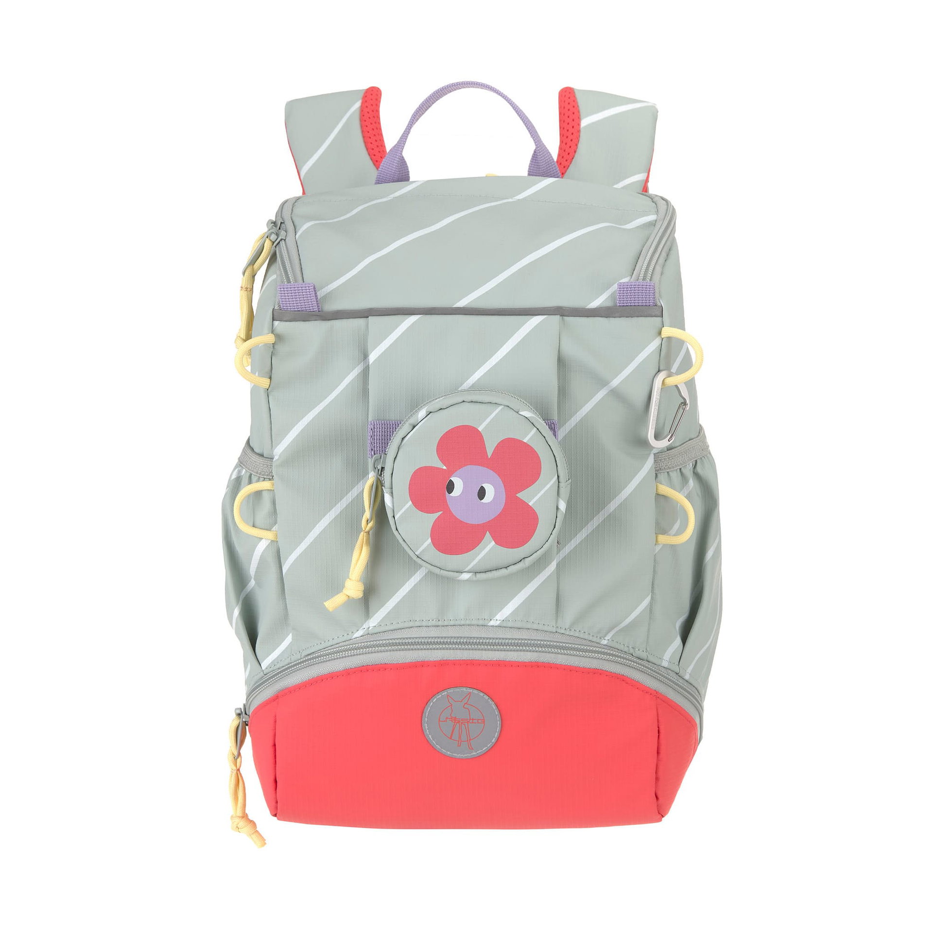 Rucksack, Schulrucksack, Multicolor, Aufnäher-Blume, Seitentaschen