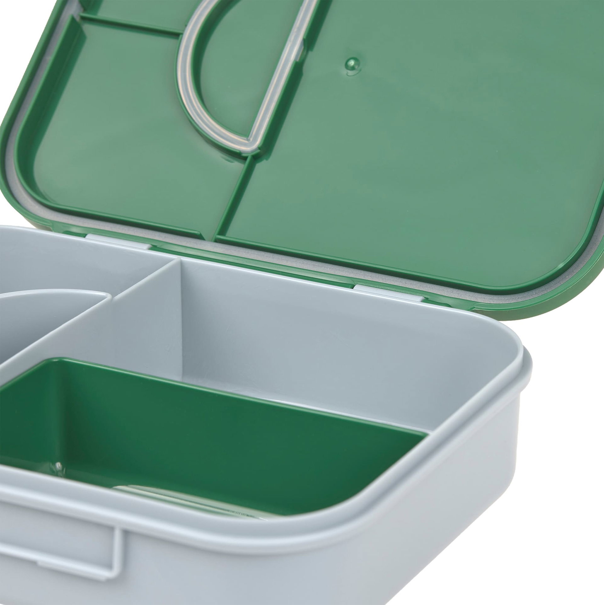 Müllbehälter, Abfalleimer, Grüner Deckel, Zwei-Fach-Behälter, Kunststoffbehälter