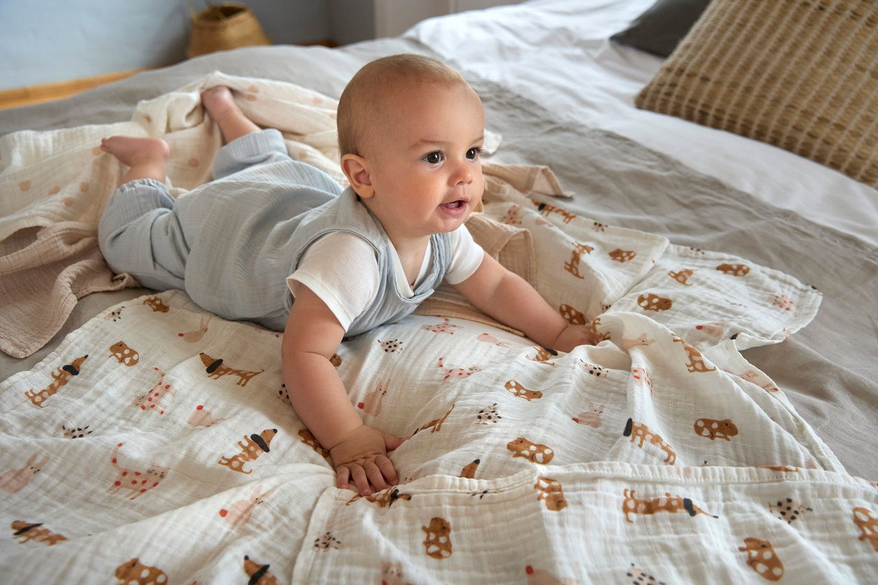 Musselin Jumpsuit - Bio Baumwolle, Blau | Lssig