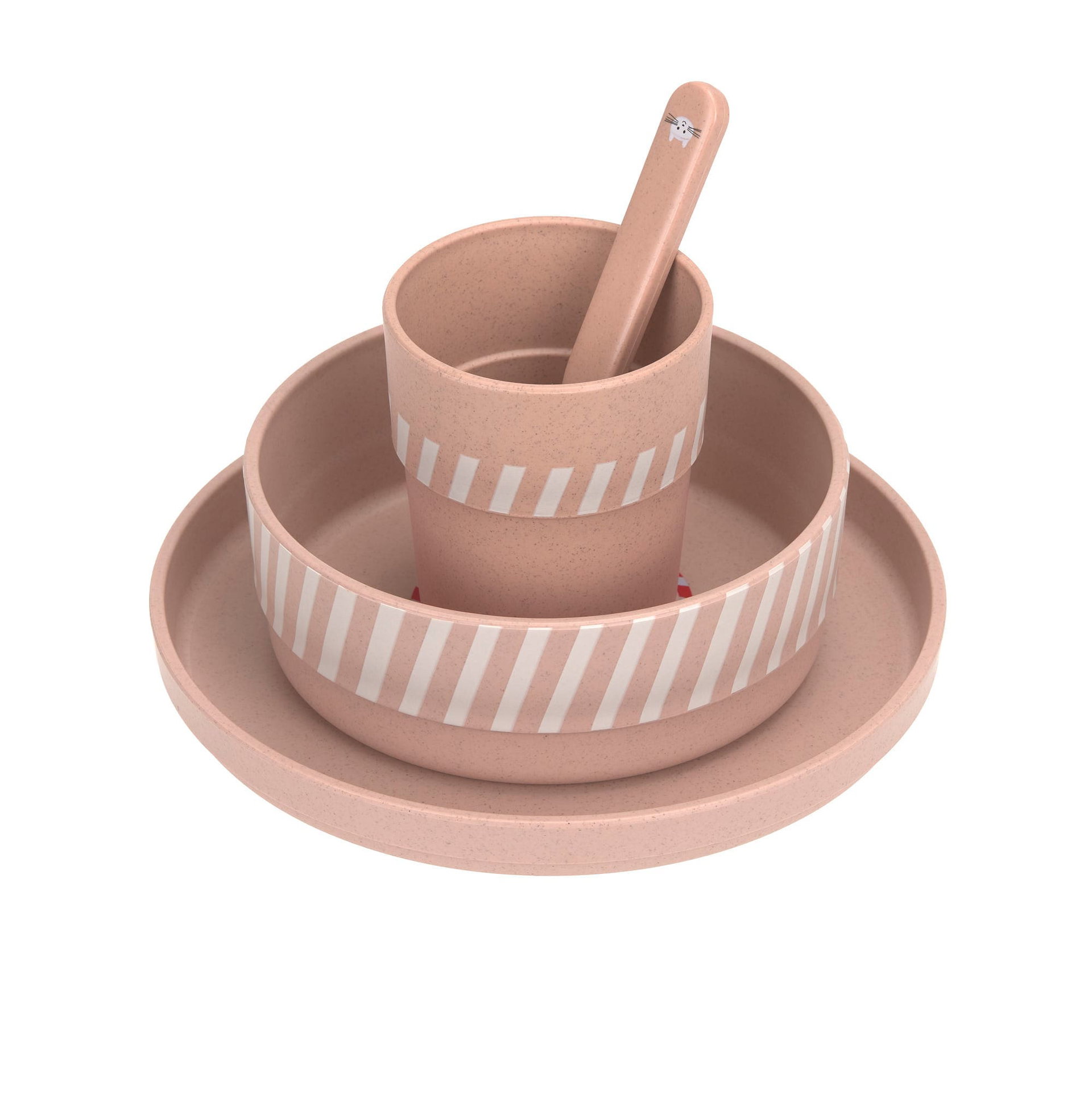 Bild 2 Dish Set PP/Cellulose Tiny Team Cat  (Plate, Bowl, Mug, Spoon), Untertasse, Schüssel, Suppenschüssel, Tasse, Band