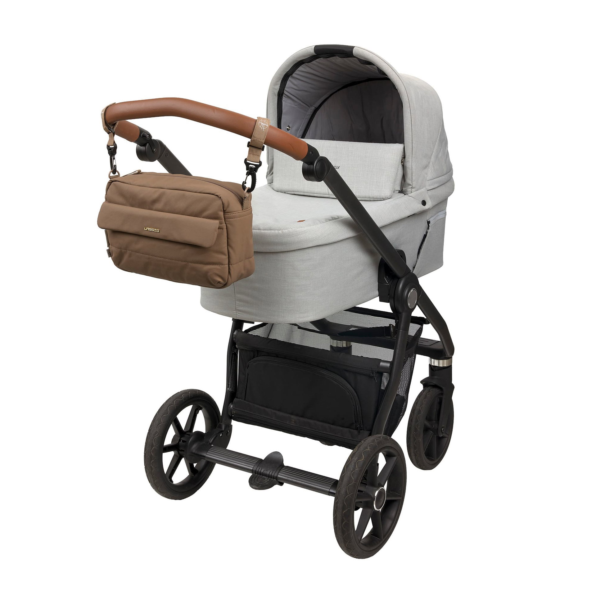 Kinderwagen, Babywanne, Kofferraumtasche, Stoff, Grau