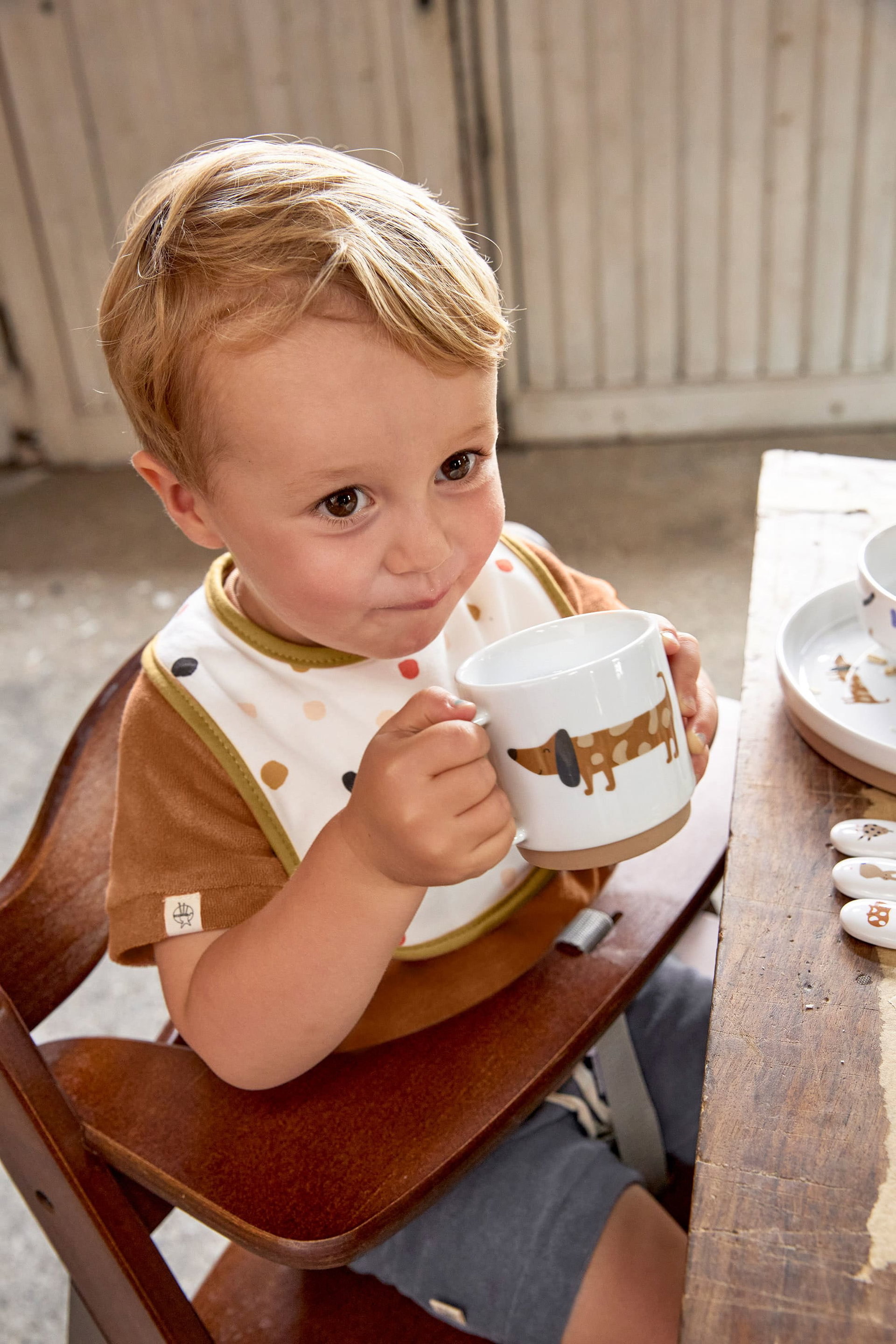 Baby, Person, Gesicht, Kaffeetasse, Sitzend