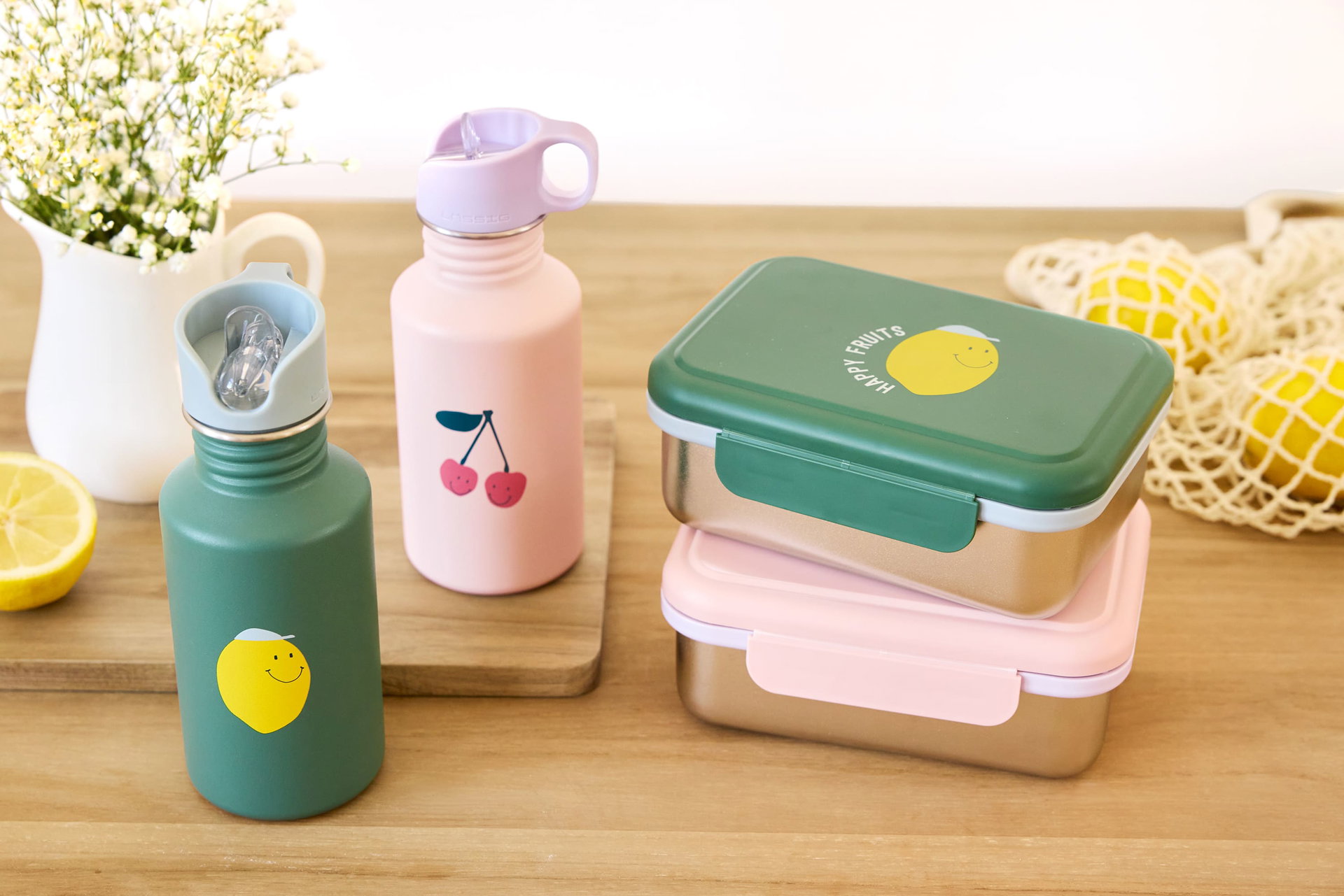  Trinkflasche, Lunchbox, Stahlbehälter, Kühlschrank, Kids-Set