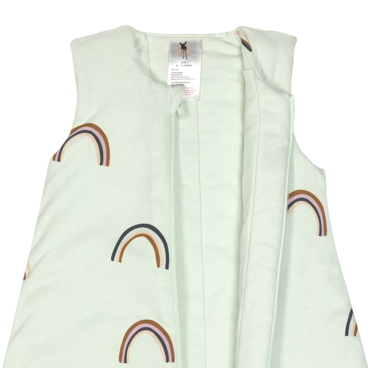 Baby Sleeping Bag 2,5 Tog Heart, Rainbow mint Lässig