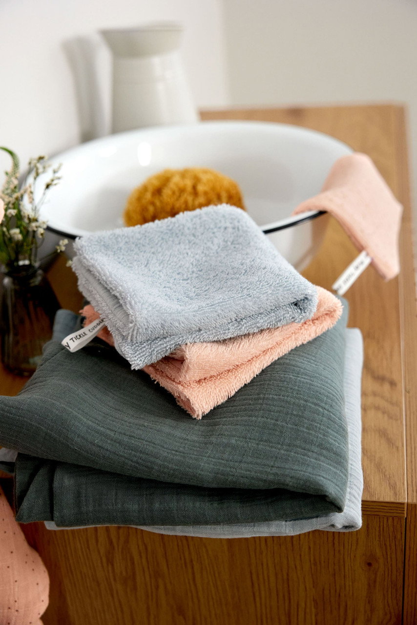 Set De 3 Gants De Toilette Bébé Lässig En Mousseline - Ultra Doux Et Absorbants | Lavable 40°C, Idéal Visage Et Corps
