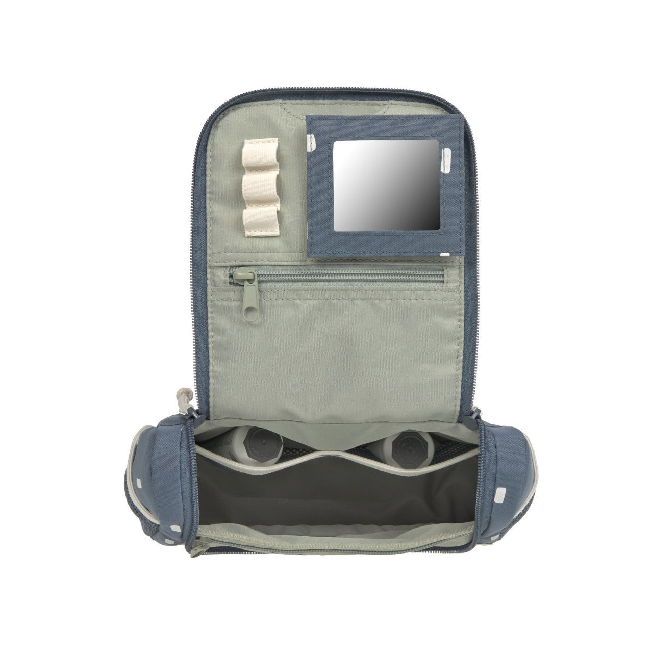 Trousse De Toilette Suspendue LÄSSIG Pour Enfants - Pattern Party Bleu - Mini Washbag Avec Compartiments Et Miroir (1,6 L) - 8