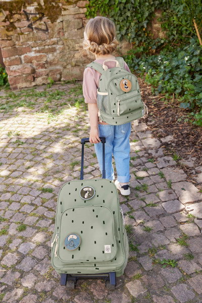 Lässig Unisex Kids Happy Prints Bagage - kinderbagage, Olijf, 28 cm, Kinderrugzak met borstband