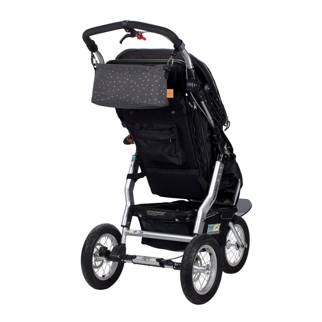 LÄSSIG Baby Kinderwagenorganizer – Praktische Tragetasche Mit Befestigung Für Buggy, In Triangle Grey